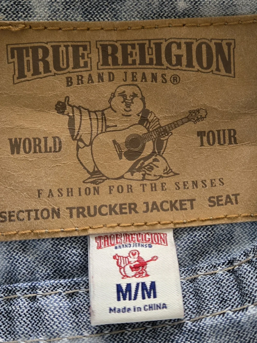 True Religion Denim Jacket Trucker Acid-Wash Size M Measurements in Description